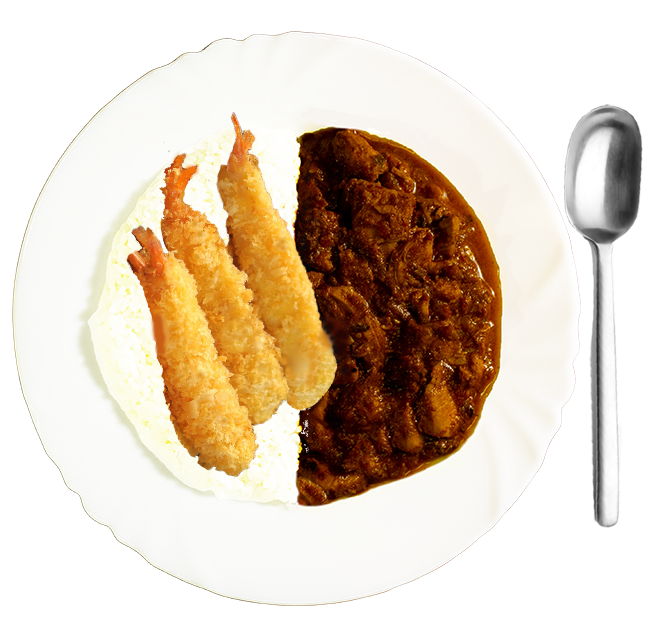 ”えびフライカレー”